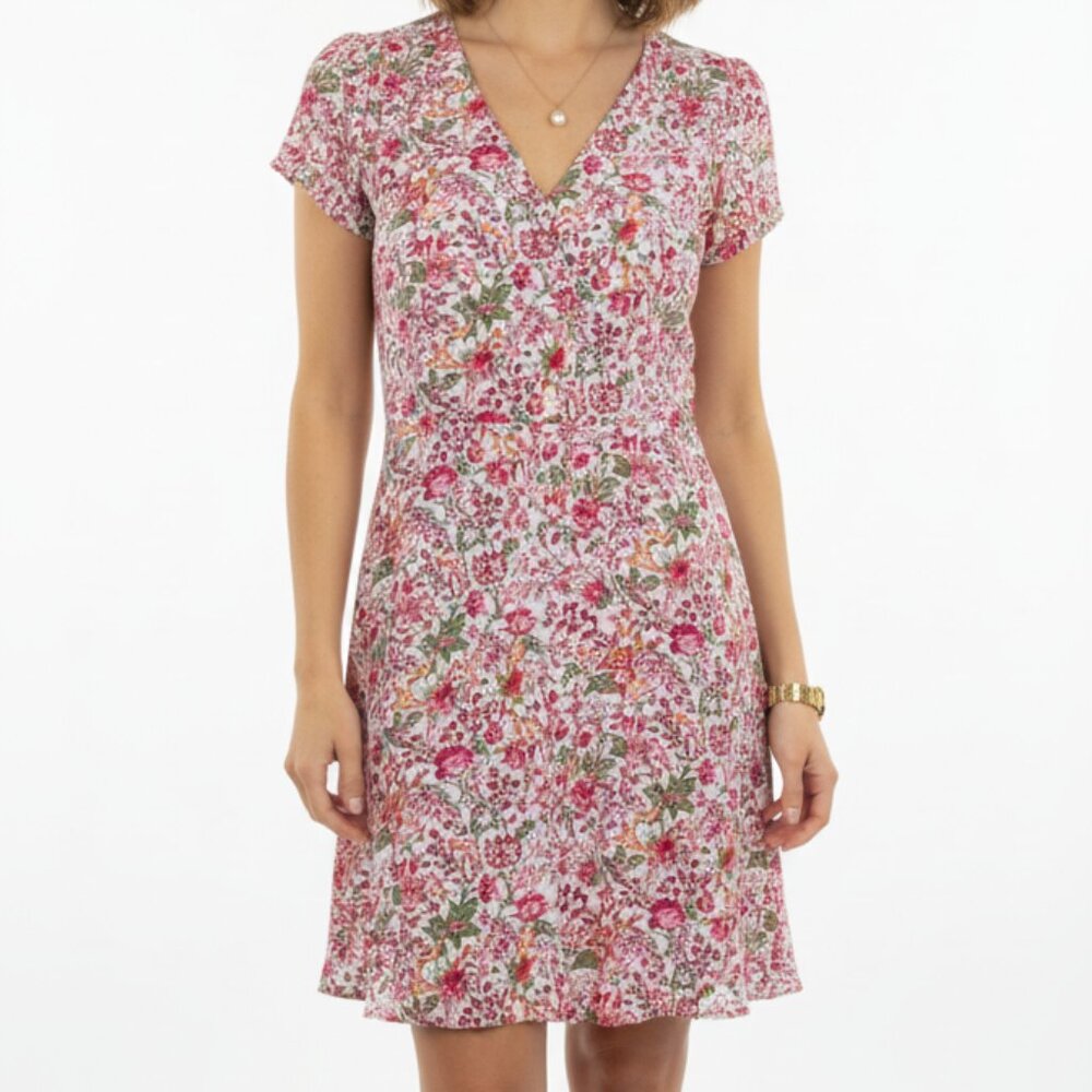 Ann Taylor LOFT Coquette Floral Bohemian Dainty 90s Vibe Shirt Dress Sz 6